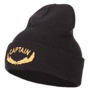 Captain Oak Leaf Embroidered Long Knitted Beanie