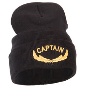 Captain Oak Leaf Embroidered Long Knitted Beanie