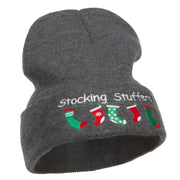 Christmas Stocking Stuffers Embroidered Long Beanie