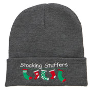 Christmas Stocking Stuffers Embroidered Long Beanie