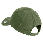 USMC Design Embroidered Washed Solid Pigment Dyed Cotton Twill Brass Buckle Cap - Olive OSFM