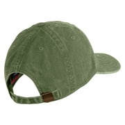 USMC Design Embroidered Washed Solid Pigment Dyed Cotton Twill Brass Buckle Cap - Olive OSFM