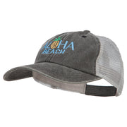 Aloha Beach Embroidered Washed Twill Trucker Cap