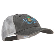 Aloha Beach Embroidered Washed Twill Trucker Cap