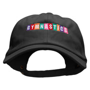 Colorful Gymnastics Embroidered Unstructured Cotton Twill Washed Cap - Black OSFM