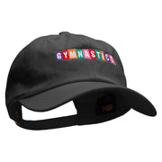 Colorful Gymnastics Embroidered Unstructured Cotton Twill Washed Cap - Black OSFM