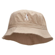 Hiking Man Symbol Embroidered Bucket Hat