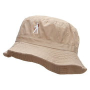 Hiking Man Symbol Embroidered Bucket Hat