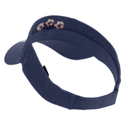 Cute Christmas Stars Embroidered Cotton Twill Sun Visor - Navy OSFM