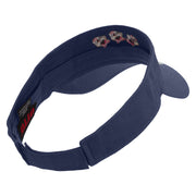 Cute Christmas Stars Embroidered Cotton Twill Sun Visor - Navy OSFM