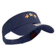 Cute Christmas Stars Embroidered Cotton Twill Sun Visor - Navy OSFM