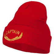 Captain Oak Leaf Embroidered Long Knitted Beanie