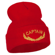 Captain Oak Leaf Embroidered Long Knitted Beanie