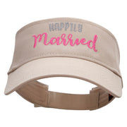 Happily Married Forever Embroidered Cotton Twill Sun Visor