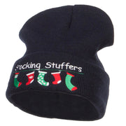 Christmas Stocking Stuffers Embroidered Long Beanie