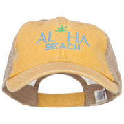 Aloha Beach Embroidered Washed Twill Trucker Cap