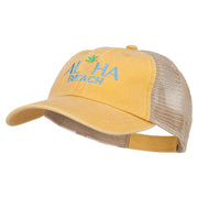 Aloha Beach Embroidered Washed Twill Trucker Cap