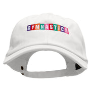 Colorful Gymnastics Embroidered Unstructured Cotton Twill Washed Cap - White OSFM