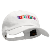 Colorful Gymnastics Embroidered Unstructured Cotton Twill Washed Cap - White OSFM