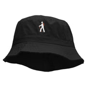 Hiking Man Symbol Embroidered Bucket Hat