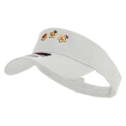 Cute Christmas Stars Embroidered Cotton Twill Sun Visor - White OSFM