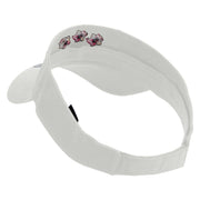 Cute Christmas Stars Embroidered Cotton Twill Sun Visor - White OSFM