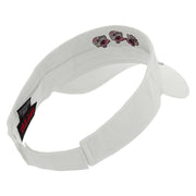 Cute Christmas Stars Embroidered Cotton Twill Sun Visor - White OSFM