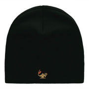 Oil Lamp Embroidered Short Beanie