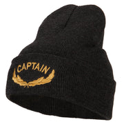 Captain Oak Leaf Embroidered Long Knitted Beanie