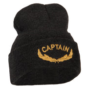 Captain Oak Leaf Embroidered Long Knitted Beanie