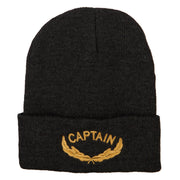 Captain Oak Leaf Embroidered Long Knitted Beanie