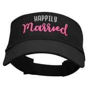 Happily Married Forever Embroidered Cotton Twill Sun Visor