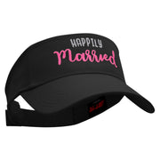 Happily Married Forever Embroidered Cotton Twill Sun Visor