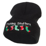 Christmas Stocking Stuffers Embroidered Long Beanie