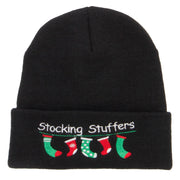 Christmas Stocking Stuffers Embroidered Long Beanie