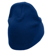 Hunt All Embroidered 8 Inch Short Beanie Made in USA - Royal-Blue OSFM