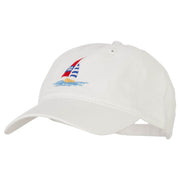 Sailboat and Ocean Embroidered Unstructured Cap