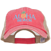 Aloha Beach Embroidered Washed Twill Trucker Cap