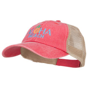 Aloha Beach Embroidered Washed Twill Trucker Cap