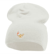 Oil Lamp Embroidered Short Beanie