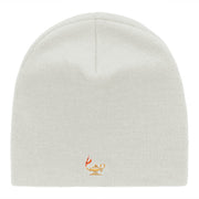 Oil Lamp Embroidered Short Beanie