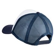 Large C Patched Summer Foam Mesh Trucker Cap - Navy White OSFM