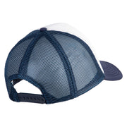 Large C Patched Summer Foam Mesh Trucker Cap - Navy White OSFM