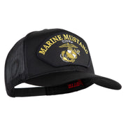 Marine Mustang Black Patched Solid Cotton Twill Mesh Prostyle Cap - Black OSFM