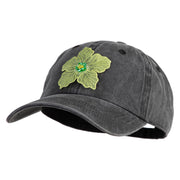 Chiffon Flower Iron on Patched Unstructured Pigment Dyed Cotton Cap - Black OSFM