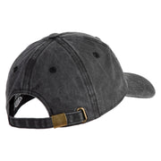 Chiffon Flower Iron on Patched Unstructured Pigment Dyed Cotton Cap - Black OSFM