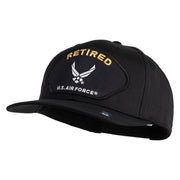 Retired US Air Force Patched Solid Cotton Twill Pro Style Cap - Black OSFM