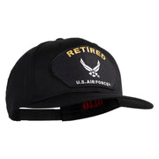 Retired US Air Force Patched Solid Cotton Twill Pro Style Cap - Black OSFM