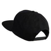 Old English L Faux Leather Patched Cotton Flat Bill Pro Cap - Black OSFM
