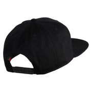 Old English L Faux Leather Patched Cotton Flat Bill Pro Cap - Black OSFM